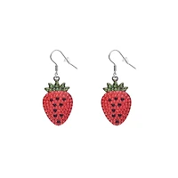 Diamante Strawberry Dangle Earrings