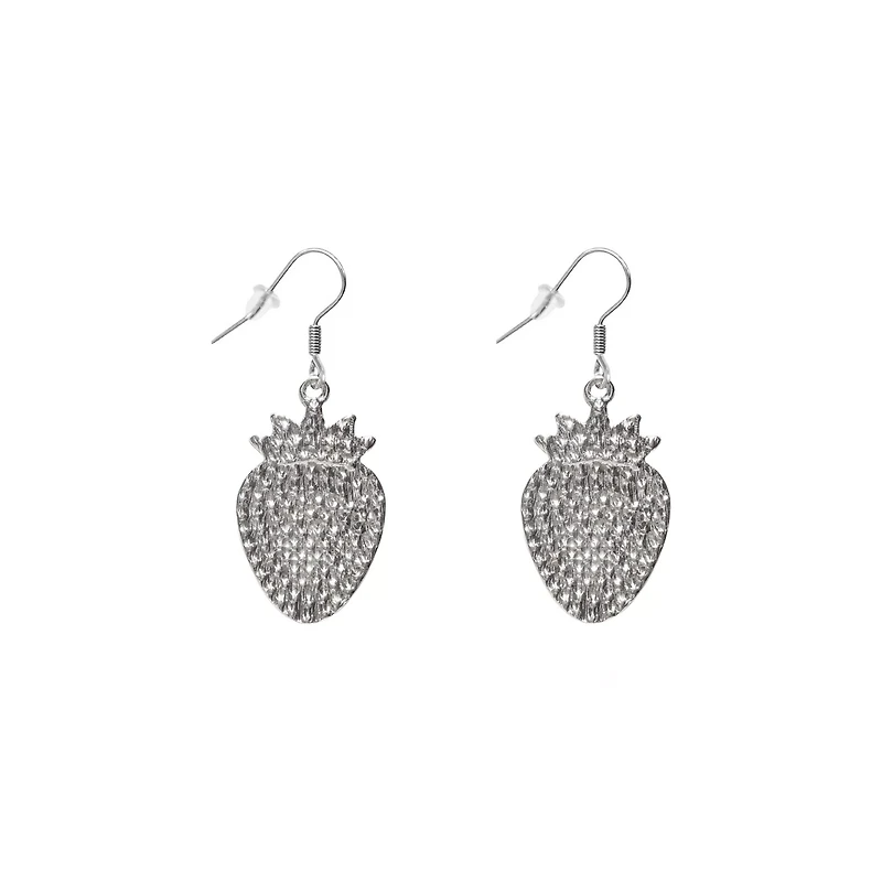 Diamante Strawberry Dangle Earrings