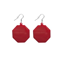 Rhinestone Stop Sign Dangle Earrings