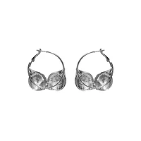 Silver-Tone Boob Hoop Earrings