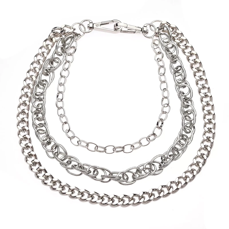 Silver 3 Row Wallet Chain