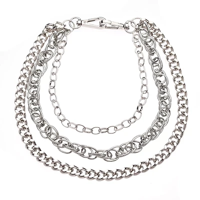 Silver 3 Row Wallet Chain