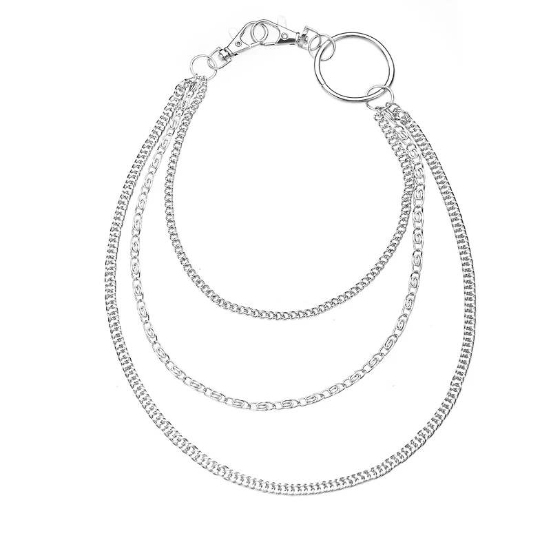 Silver Triple Row O-Ring Wallet Chain