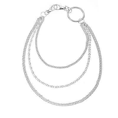 Silver Triple Row O-Ring Wallet Chain