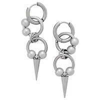Horseshoe Spike Dangle Huggie Hoop Earrings