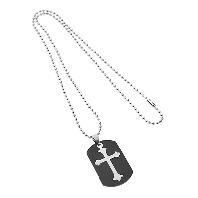 Cross Dog Tag Necklace