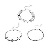 Multi-Pack Cross Rope Chain Bracelets - 3 Pack