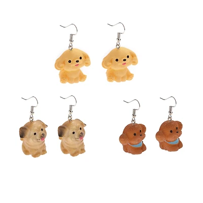 Multi-Pack Puppy Dangle Earrings - 3 Pair
