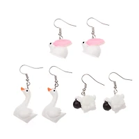 Multi-Pack Bunny, Goose, and Sheep Dangle Earrings - 3 Pair