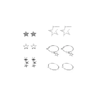 Multi-Pack Star Stud and Hoop Earrings - 6 Pair