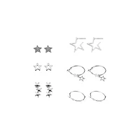Multi-Pack Star Stud and Hoop Earrings - 6 Pair