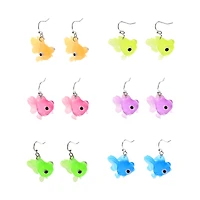 Multi-Pack Colorful Fish Dangle Earrings - 6 Pair