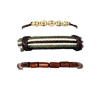 Multi-Pack Beaded Skull Cord Bracelets - 3 Pack