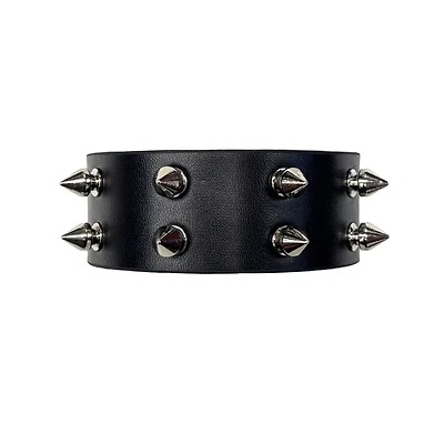Spiked Faux Leather Cuff Bracelet
