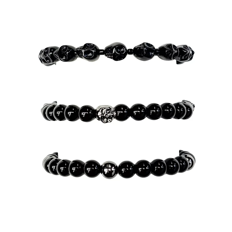 Multi-Pack Skull Beaded Bracelets