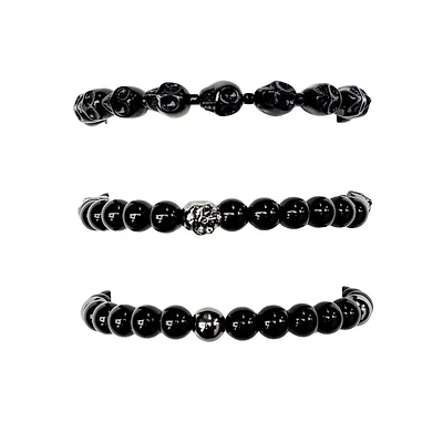 Multi-Pack Skull Beaded Bracelets