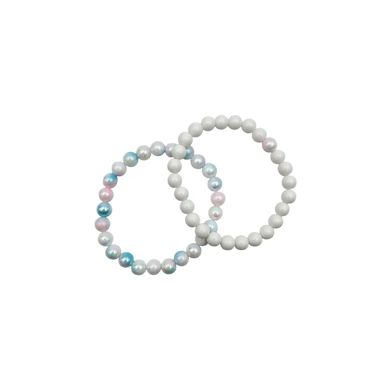 White Marble Long Distance Bracelets - 2 Pack
