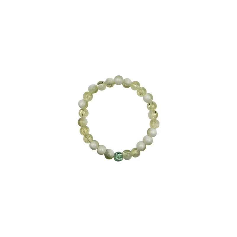 Yellow and Green Marble Long Distance Beaded Bracelets - 2 Pack