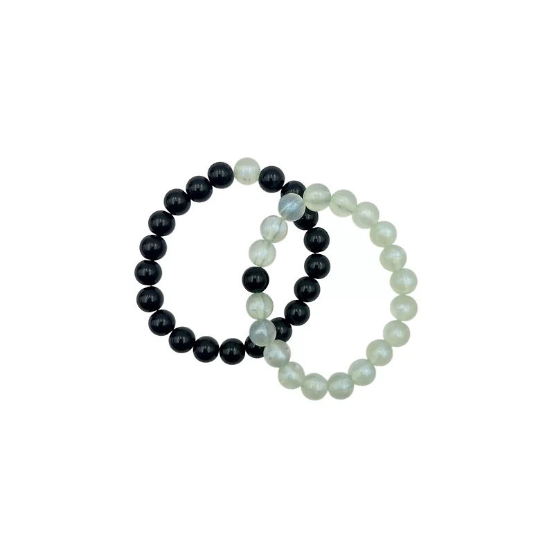 Iridescent Green and Black Long Distance Bracelets - 2 Pack