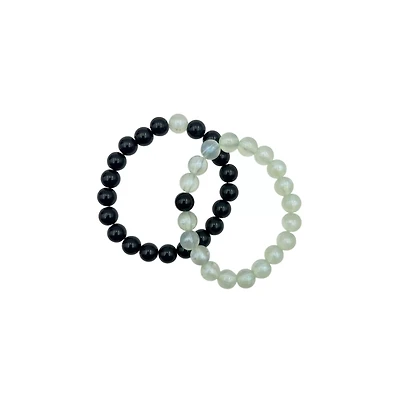 Iridescent Green and Black Long Distance Bracelets - 2 Pack