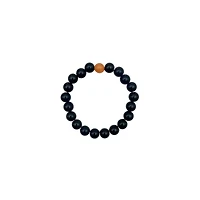 Black and Orange Long Distance Beaded Bracelets - 2 Pack