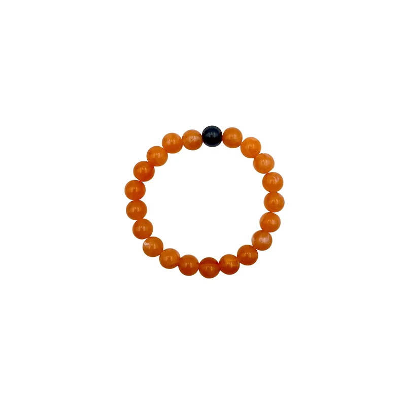 Black and Orange Long Distance Beaded Bracelets - 2 Pack