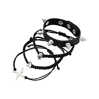 Multi-Pack Cyberpunk Spiked Bracelets - 4 Pack