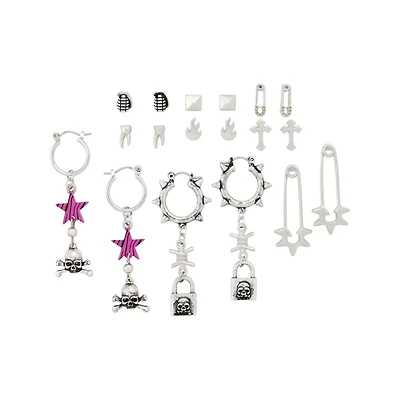 Multi-Pack Pin and Lock Earrings - 9 Pair