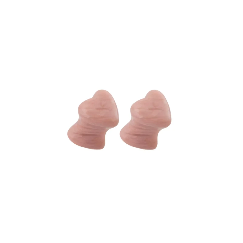 Pink Heart Mahogany Stone Plugs