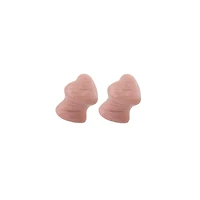 Pink Heart Mahogany Stone Plugs