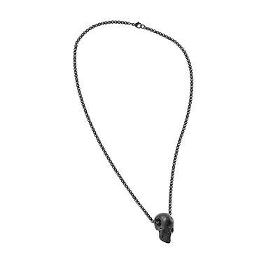 Black Skull and Chain Link Necklace
