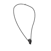Black Skull and Chain Link Necklace