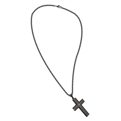 Black Cross Thick Chain Necklace