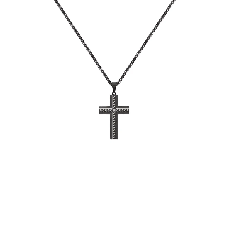 Black Cross Thick Chain Necklace