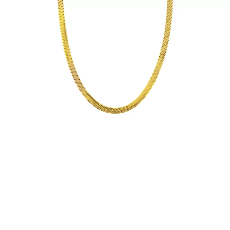Gold-Tone Herringbone Chain Necklace