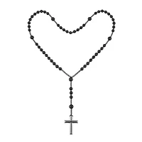 Black Cross Rosary Chain Necklace