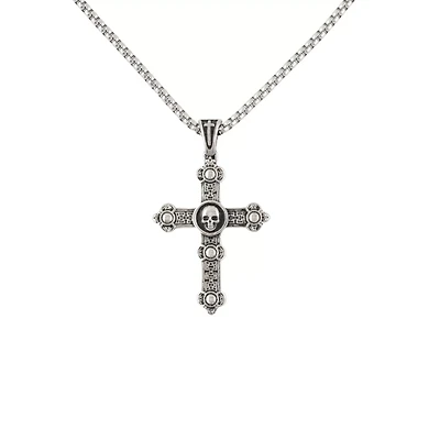 Ornate Skull Cross Necklace