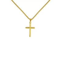 Gold-Tone Cross Pendant Chain Necklace