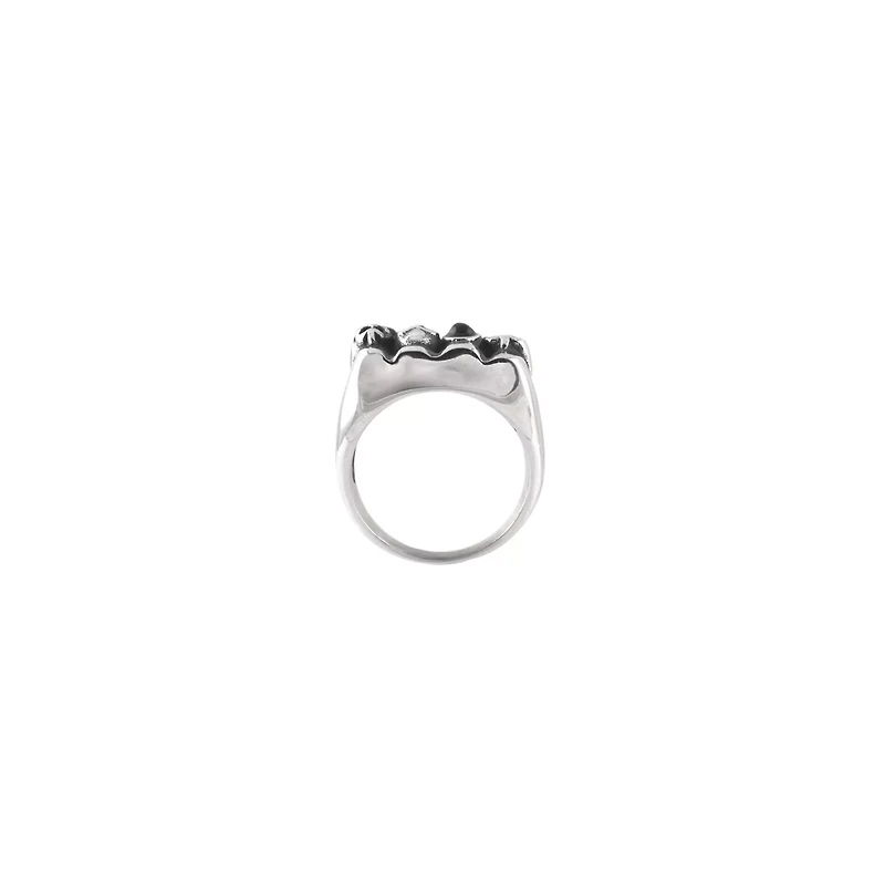 Silvertone Biker Closed Fist Ring