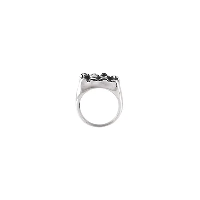 Silvertone Biker Closed Fist Ring