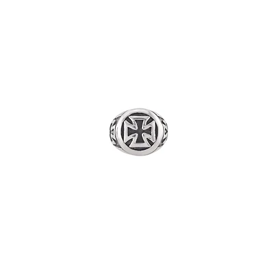 Silvertone Iron Cross Ring