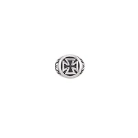 Silvertone Iron Cross Ring