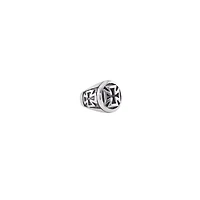 Silvertone Iron Cross Ring