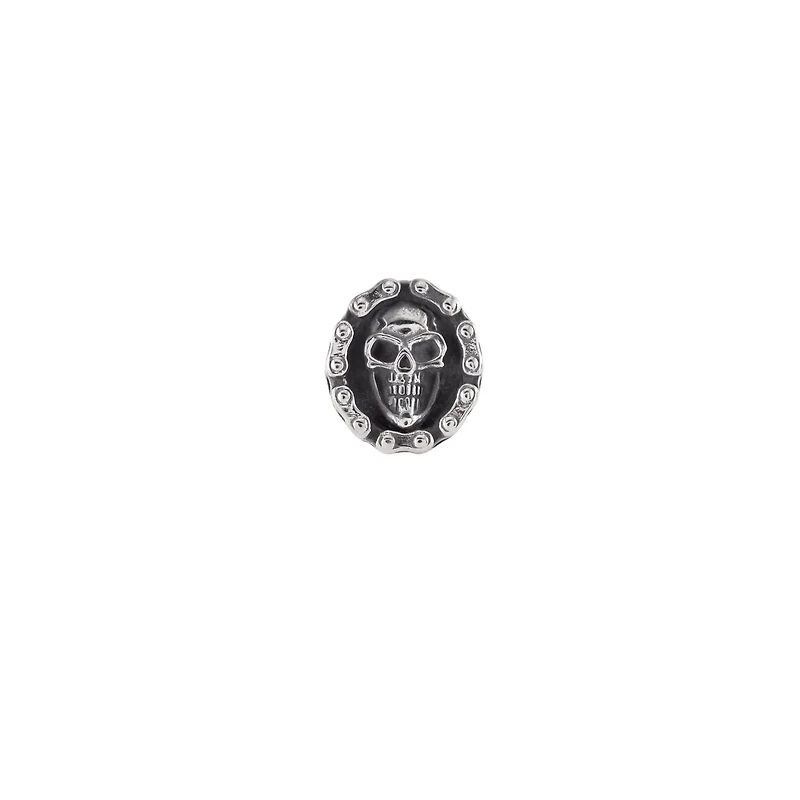 Black Biker's Skull Signet Ring