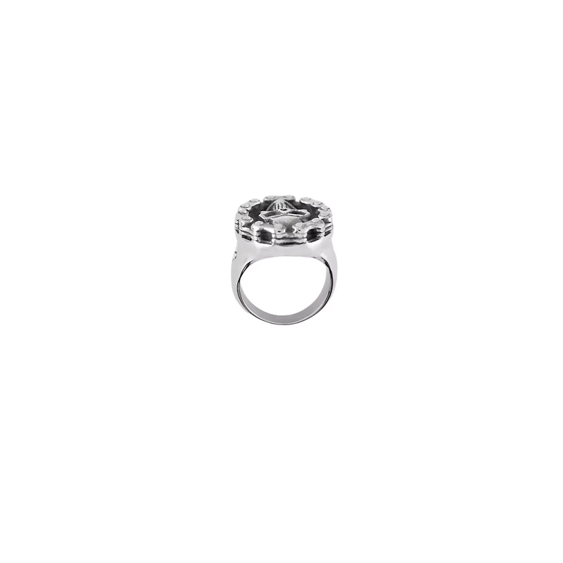 Black Biker's Skull Signet Ring