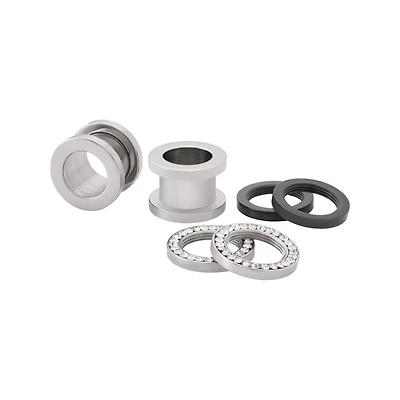 Multi-Pack Clear CZ Mixed Metal Interchangeable Screw Tunnels - 2 Pair
