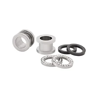 Multi-Pack Clear CZ Mixed Metal Interchangeable Screw Tunnels - 2 Pair