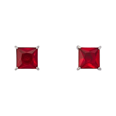 CZ Square Stud Earrings
