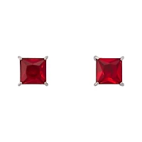 CZ Square Stud Earrings