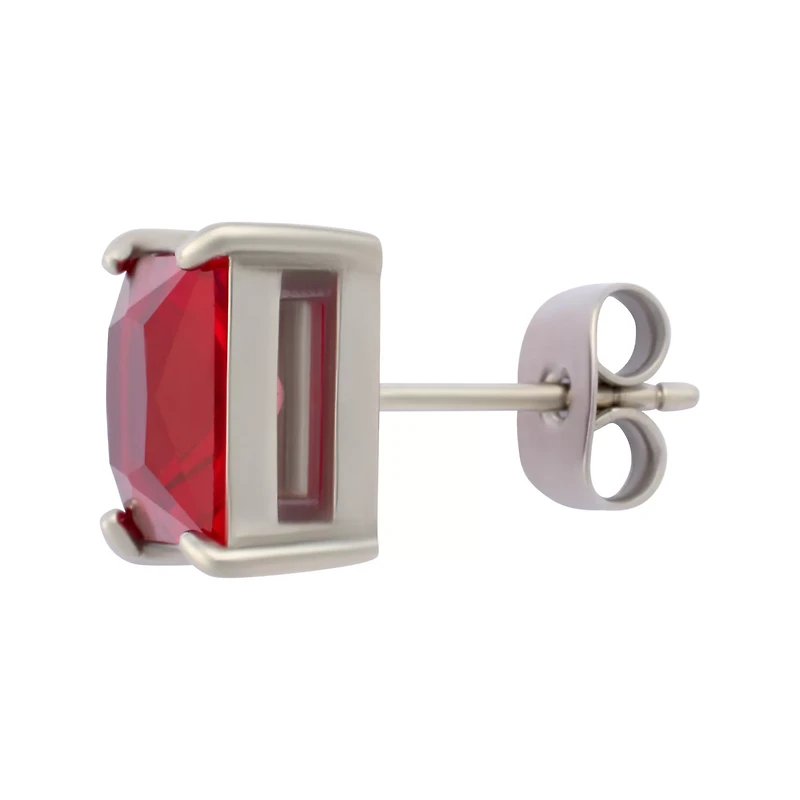 CZ Square Stud Earrings